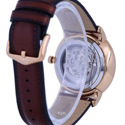 Fossil Neutra Skeleton Leather quadrante nero automatico ME3195 orologio da uomo