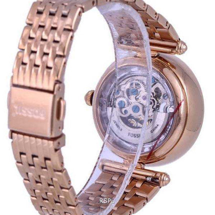 Fossil Lyric Crystal accenti in oro rosa quadrante scheletro automatico ME3198 orologio da donna