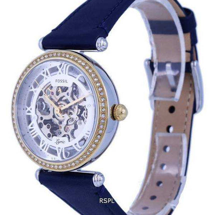 Orologio da donna Fossil Lyric Crystal accenti in pelle con quadrante scheletro automatico ME3199