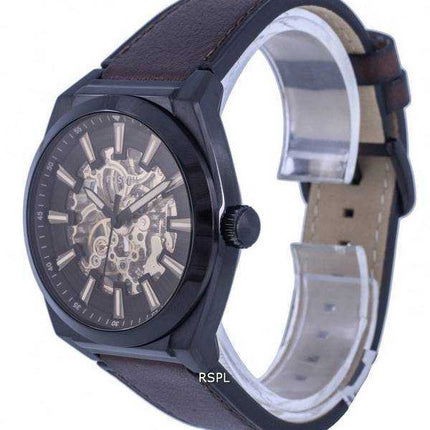 Orologio da uomo Fossil Everett Skeleton in acciaio inossidabile con quadrante marrone automatico ME3207
