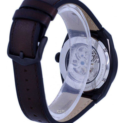 Orologio da uomo Fossil Everett Skeleton in acciaio inossidabile con quadrante marrone automatico ME3207