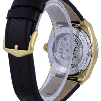 Fossil Everett Skeleton Leather quadrante nero automatico ME3208 orologio da uomo