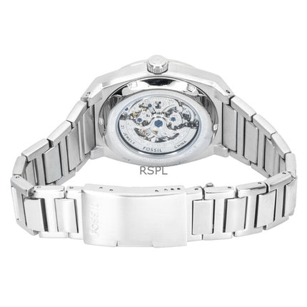 Orologio da uomo Fossil Everett in acciaio inossidabile con quadrante scheletrato blu automatico ME3220