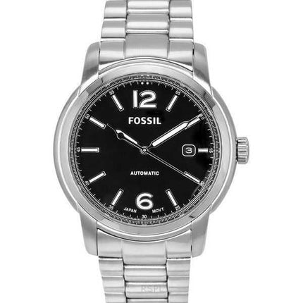 Orologio unisex Fossil Heritage in acciaio inossidabile con quadrante nero automatico ME3223