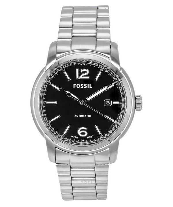 Orologio unisex Fossil Heritage in acciaio inossidabile con quadrante nero automatico ME3223