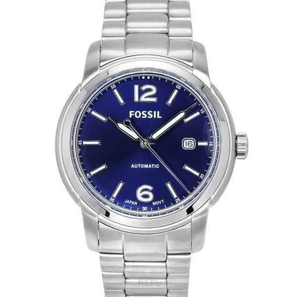 Orologio da uomo Fossil Heritage in acciaio inossidabile con quadrante blu automatico ME3244