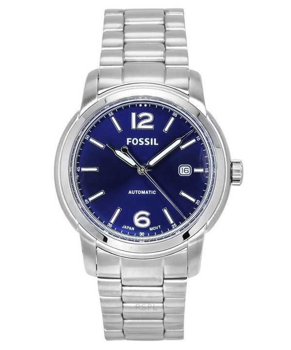 Orologio da uomo Fossil Heritage in acciaio inossidabile con quadrante blu automatico ME3244