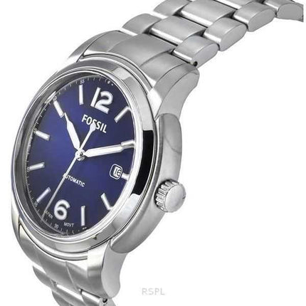 Orologio da uomo Fossil Heritage in acciaio inossidabile con quadrante blu automatico ME3244