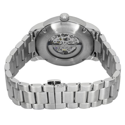 Orologio da uomo Fossil Heritage in acciaio inossidabile con quadrante scheletrato verde automatico ME3262