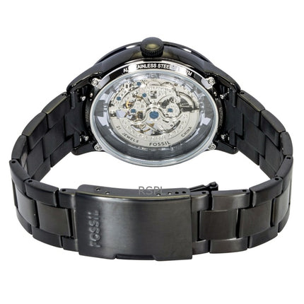 Orologio da uomo Fossil Townsman in acciaio inossidabile con quadrante scheletrato nero automatico ME3269