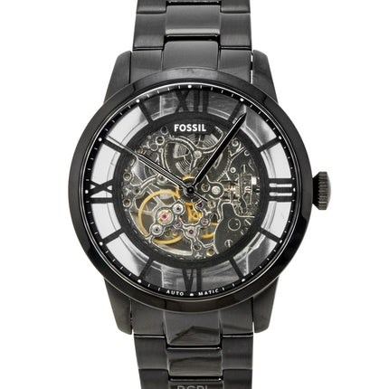 Orologio da uomo Fossil Townsman in acciaio inossidabile con quadrante scheletrato nero automatico ME3269