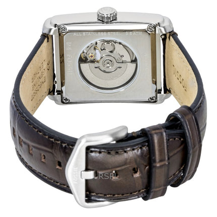 Orologio da uomo Fossil Carraway Croco con cinturino in pelle Open Heart e quadrante beige automatico ME3272