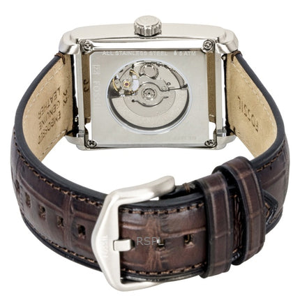 Orologio da uomo Fossil Carraway Croco con cinturino in pelle Open Heart e quadrante blu automatico ME3273