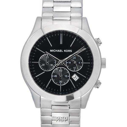 Michael Kors Slim Runway cronografo quadrante nero quarzo MK1056SET 100M orologio da uomo con set regalo
