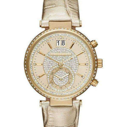 Michael Kors Sawyer Champagne Crystal Pave Dial MK2444 Orologio da donna