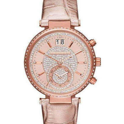Michael Kors Sawyer in oro rosa con quadrante in cristallo Pave quadrante MK2445 orologio da donna