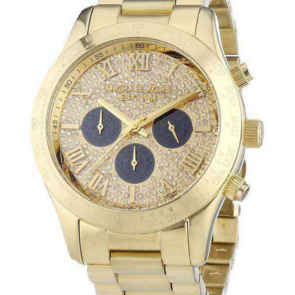 Michael Kors Layton Glitz Gold Tone quadrante in cristallo MK5830 orologio da donna