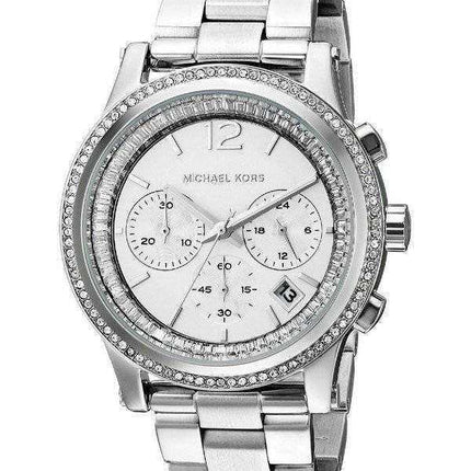 Michael Kors Heidi Cronografo in cristallo argento quadrante MK6062 orologio da donna