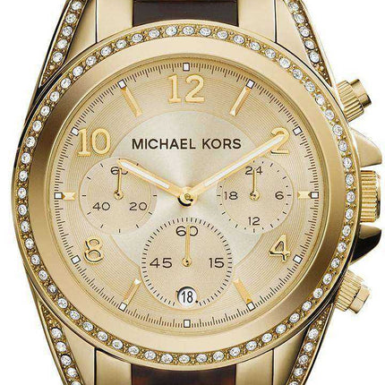 Michael Kors Blair cronografo quadrante champagne cristalli MK6094 orologio da donna
