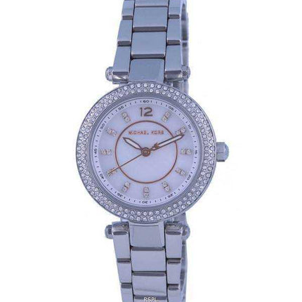Orologio da donna Michael Kors Mini Parker Crystal accenti quadrante argento quarzo MK6932