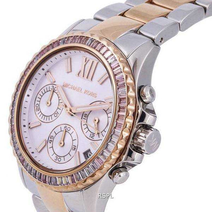 Orologio da donna Michael Kors Everest cronografo quadrante bianco quarzo MK7214