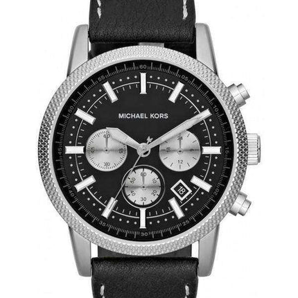 Orologio da uomo Michael Kors con quadrante nero quadrante nero in pelle MK8310