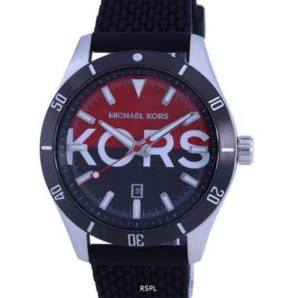Orologio da uomo Michael Kors Layton quadrante nero/rosso con cinturino in silicone al quarzo MK8892
