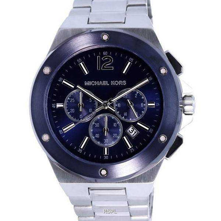 Orologio da uomo Michael Kors Lennox cronografo in acciaio inossidabile quadrante blu al quarzo MK8938