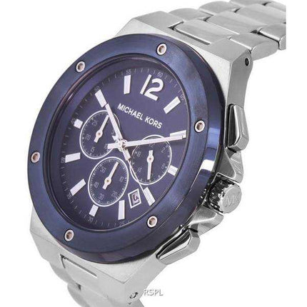Orologio da uomo Michael Kors Lennox cronografo in acciaio inossidabile quadrante blu al quarzo MK8938