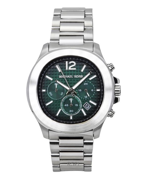 Orologio da uomo Michael Kors Oversized Sage Chronograph in acciaio inossidabile con quadrante verde al quarzo MK9191
