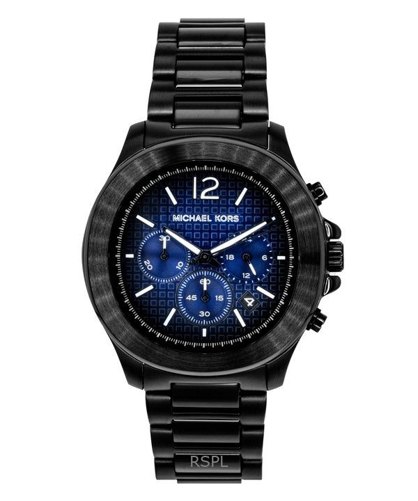 Orologio da uomo Michael Kors Oversized Sage Chronograph in acciaio inossidabile con quadrante blu al quarzo MK9193