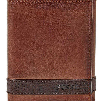 Portafoglio da uomo Fossil Quinn Trifold Brown ML3645200