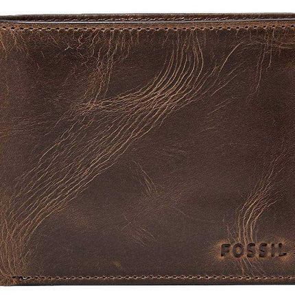 Fossil Derrick RFID Passcase Bifold marrone scuro ML3771201 Portafoglio da uomo