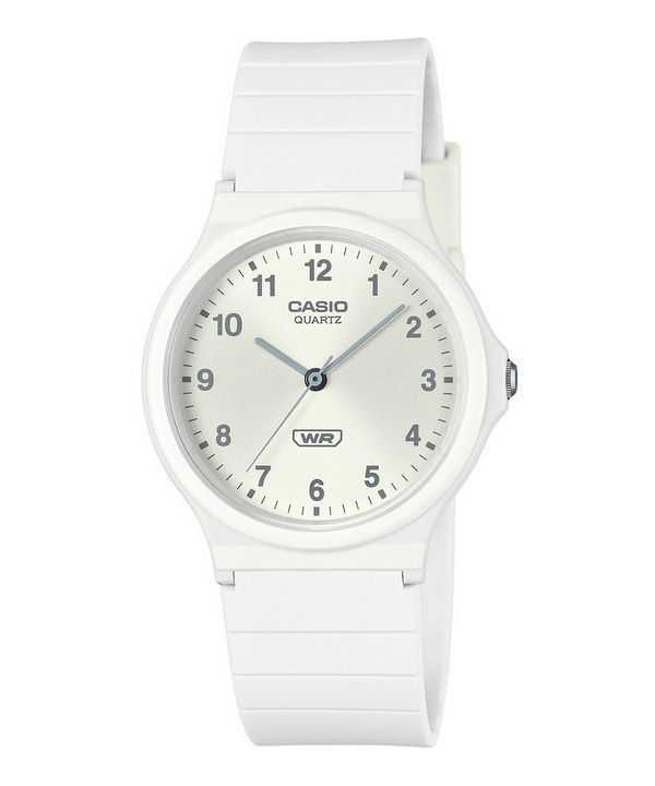 Casio POP Analog Bio Based Resin Strap Silver Dial Quartz MQ-24B-7B Orologio Unisex