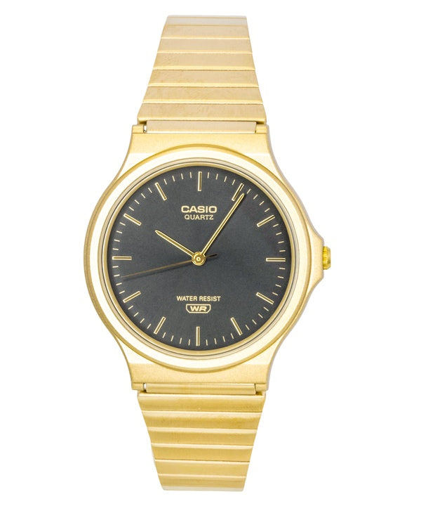 Orologio Casio analogico unisex con cinturino in resina e quadrante nero, al quarzo, modello MQ-24GA-1A.