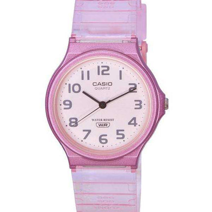 Orologio da donna Casio POP analogico rosa con cinturino in resina trasparente al quarzo MQ-24S-4B MQ24S-4B