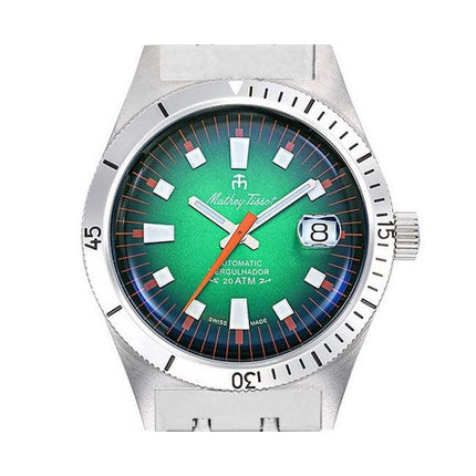 Orologio da uomo Mathey-Tissot Mergulhador in acciaio inossidabile con quadrante verde automatico MRG2 200M con cinturino extra