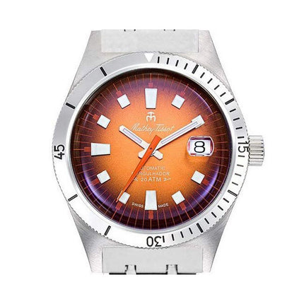 Orologio da uomo Mathey-Tissot Mergulhador in acciaio inossidabile con quadrante arancione automatico MRG3 200M con cinturino ex