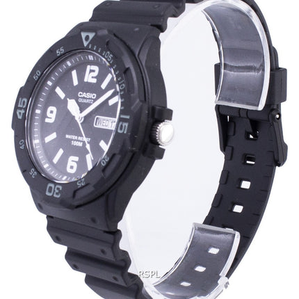 Orologio da uomo Casio Quartz Analog 100M nero con cinturino in resina MRW-200H-1B2VDF MRW200H-1B2VDF Orologio da uomo