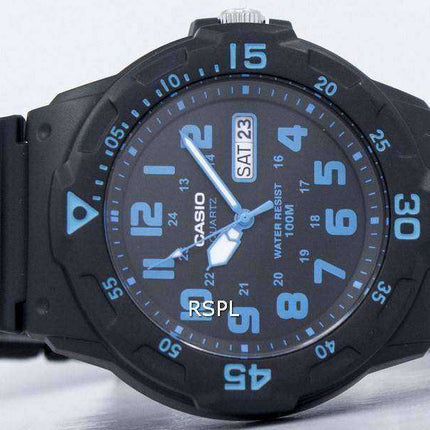 Orologio da uomo Casio Quartz 100M analogico quadrante nero MRW-200H-2BVDF MRW200H-2BVDF