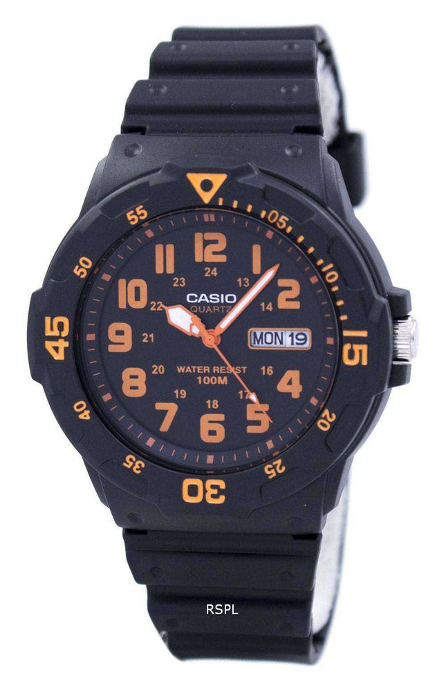 Orologio da uomo analogico al quarzo Casio con quadrante nero MRW-200H-4BVDF MRW200H-4BVDF