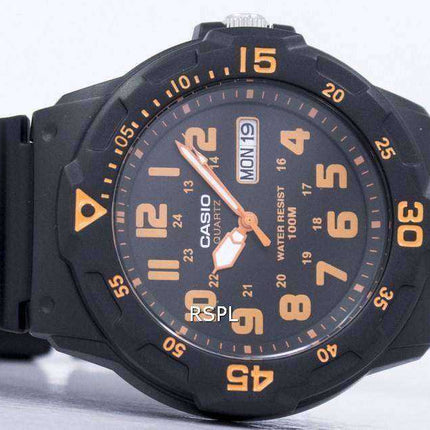 Orologio da uomo analogico al quarzo Casio con quadrante nero MRW-200H-4BVDF MRW200H-4BVDF