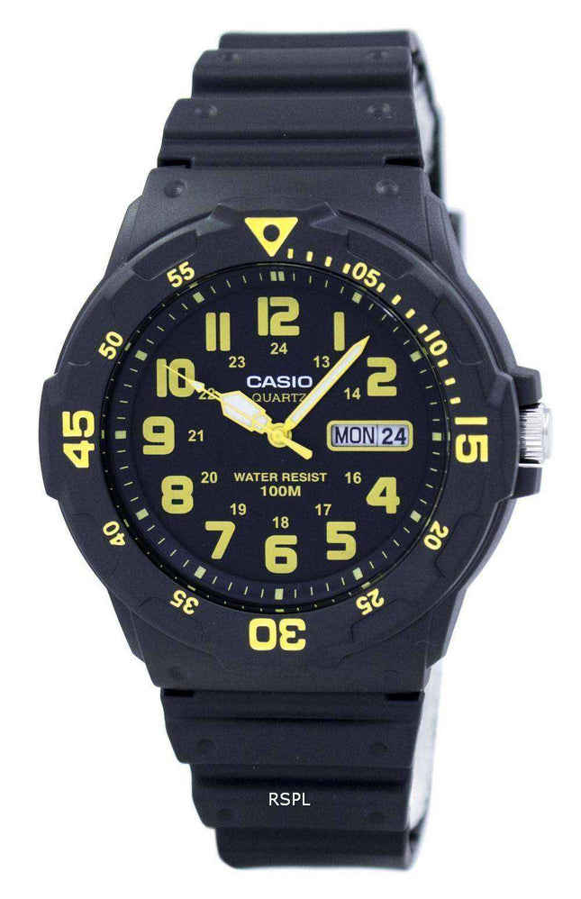 Orologio da uomo analogico al quarzo Casio con quadrante nero MRW-200H-9BVDF MRW-200H-9BV