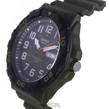 Orologio da uomo Casio analogico verde militare con cinturino in resina al quarzo MRW-210H-3A MRW210H-3 100M da uomo
