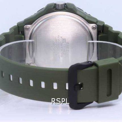 Orologio da uomo Casio analogico verde militare con cinturino in resina al quarzo MRW-210H-3A MRW210H-3 100M da uomo