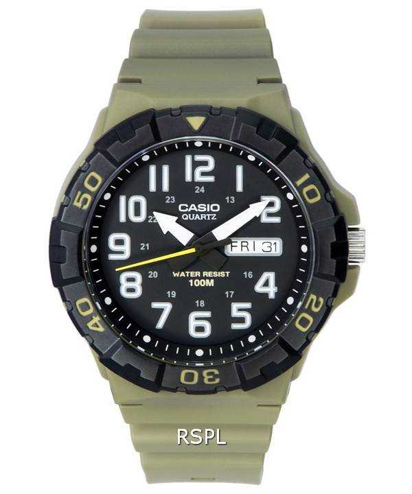 Orologio da uomo Casio analogico cinturino in resina quadrante nero quarzo MRW-210H-5A MRW210H-5 100M