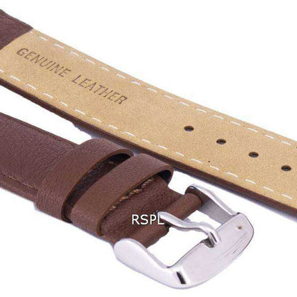 Cinturino per orologio in pelle marrone scuro con rapporto 20 mm