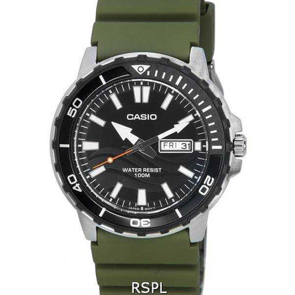 Orologio da uomo Casio standard analogico quadrante nero al quarzo MTD-125-3A MTD125-3 100M