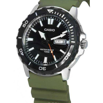Orologio da uomo Casio standard analogico quadrante nero al quarzo MTD-125-3A MTD125-3 100M