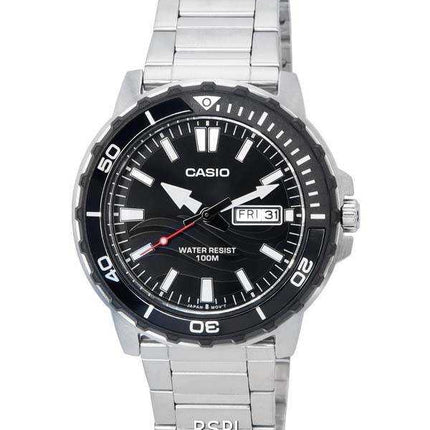 Orologio da uomo Casio Enticer standard analogico quadrante nero al quarzo MTD-125D-1A1 MTD125D-1A1 100M